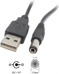 Фото: Кабель живлення ACCLAB USB-A / DC 5.5x2.5mm 12V/1A Black (1283126552847) № 2 | KTC