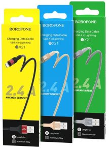 Кабель BOROFONE BX21 Outstanding 2.4A AM / Lightning1m Metal Gray (BX21LMG)