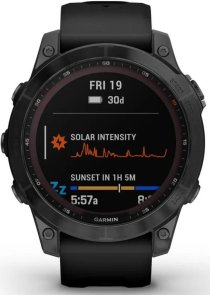  Смарт годинник Garmin Fenix 7 Sapphire Solar Black DLC Titanium with Black Band (010-02540-34)