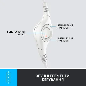 Фото: Гарнітура Logitech H390 USB Off White (981-001286) № 10 | KTC