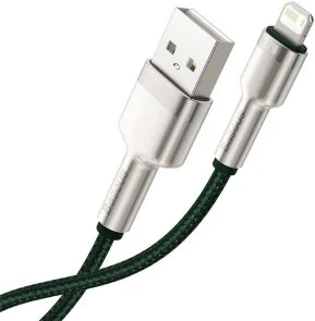Фото: Кабель Baseus Cafule Metal 2.4A AM / Lightning 2m Green (CALJK-B06) № 4 | KTC