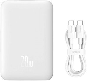 Батарея універсальна Baseus Magnetic Mini Wireless Fast Charge 10000mAh 20W White (PPCX030002)