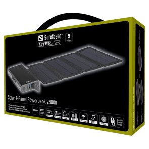 Батарея універсальна Sandberg Solar 4-Panel Powerbank 25000mAh 18W (420-56)