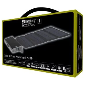 Фото: Батарея універсальна Sandberg Solar 4-Panel Powerbank 25000mAh 18W (420-56) № 3 | KTC