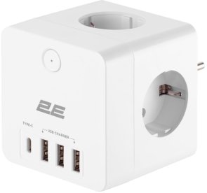Мережевий фільтр 2E AD431WH 4xUSB White (2E-AD431WH)