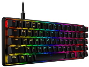 Клавіатура HyperX Alloy Origin 65 Red RGB ENG/RU USB Black (4P5D6AX)