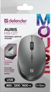 Миша Defender Auris MB-027 Grey (52029)