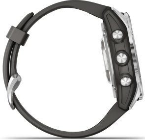 Смарт годинник Garmin Fenix 7S Pro Solar Silver with Graphite Band (010-02776-01)