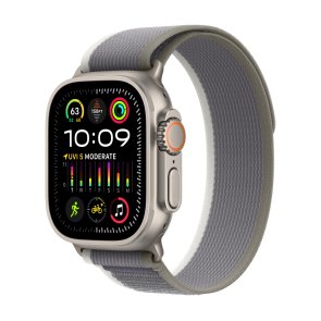 Apple Watch Series Ultra 2 GPS 49mm Titanium Case with Green/Grey Trail Loop - M/L