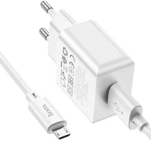 Фото: Зарядний пристрій Hoco C106A Leisure White with AM/MicroB (6931474783905) № 5 | KTC