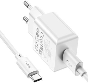Зарядний пристрій Hoco C106A Leisure White with AM/Type-C (6931474783912)