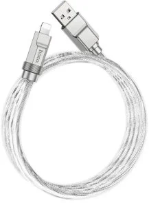 Фото: Кабель Hoco U113 Solid silicone 2.4A AM / Lightning 1m Silver (6931474790040) № 2 | KTC