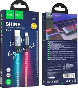 Кабель Hoco U112 Shine 2.4A AM / Lightning 1m Gray (6931474788801)