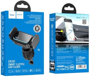 Кріплення для мобільного телефону Hoco CA201 smart electric car holder Black (6931474768803)