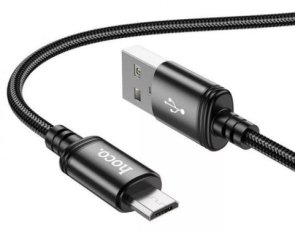 Кабель Hoco X89 Wind AM / MicroUSB 1m Black (6931474784346)