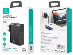 Фото: Зарядний пристрій Usams US-CC163 T50 QC3.0 PD 100W GaN Black (CC163TC01) № 4 | KTC