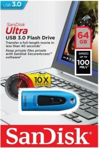 Флешка USB SanDisk Ultra 64GB Blue (SDCZ48-064G-U46B)