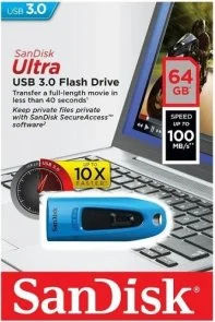 Фото: Флешка USB SanDisk Ultra 64GB Blue (SDCZ48-064G-U46B) № 3 | KTC