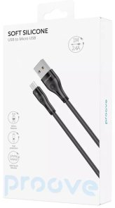 Кабель Proove Soft Silicone 2.4A AM / MicroUSB 1m Black (CCSO20001301)