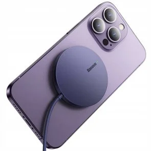 Фото: Бездротовий зарядний пристрій Baseus Simple Mini3 Magnetic Wireless Charger 15W Purple (CCJJ040205) № 5 | KTC