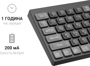 Клавіатура OfficePro SK985B Wireless Black