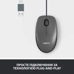 Фото: Миша Logitech M100 USB Black (910-006652) № 3 | KTC