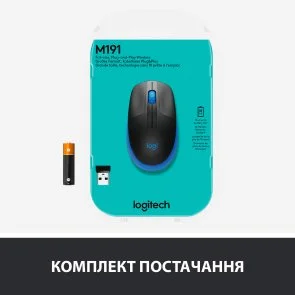 Фото: Миша Logitech M190 Full Size Wireless Blue (910-005907) № 7 | KTC