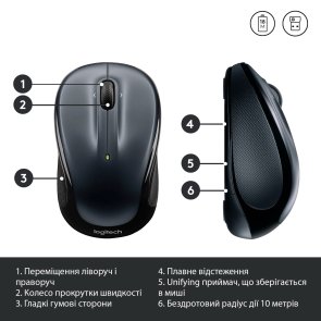 Миша Logitech M325s Wireless Dark Silver (910-006812)