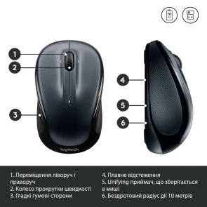 Фото: Миша Logitech M325s Wireless Dark Silver (910-006812) № 5 | KTC