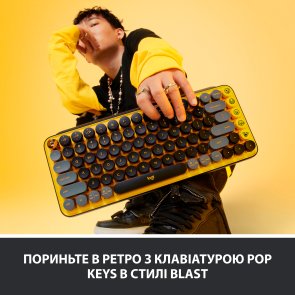 Клавіатура компактна Logitech Pop Wireless Blast Yellow (920-010735)