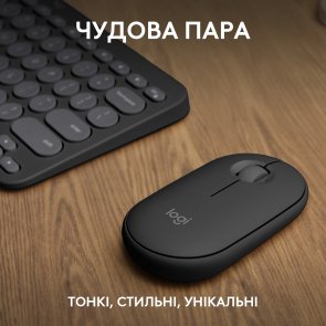 Комплект клавіатура+миша Logitech Pebble 2 Combo Tonal Graphite (920-012239)