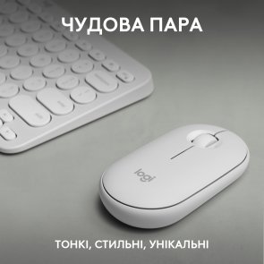 Комплект клавіатура+миша Logitech Pebble 2 Combo Tonal White (920-012240)