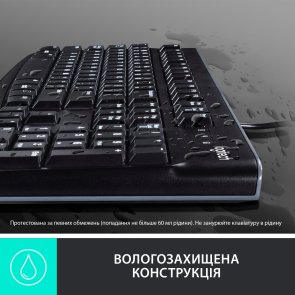 Клавіатура Logitech K120 Ukr Black OEM (920-002643)