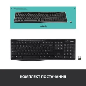 Фото: Клавіатура Logitech K270 US/UKR Black (920-003738) № 9 | KTC