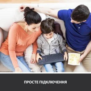 Фото: Клавіатура Logitech K400 Plus Wireless Touch US/Ukr Black (920-007145) № 11 | KTC