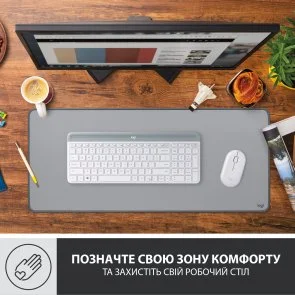 Фото: Килимок Logitech Desk Mat Studio Series 300x700x2mm Mid Grey (956-000052) № 10 | KTC