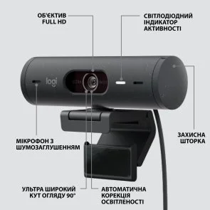 Фото: Web-камера Logitech Brio 505 Graphite (960-001459) № 7 | KTC