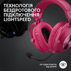 Гарнітура Logitech Pro X 2 Lightspeed Pink (981-001275)