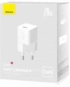 Фото: Зарядний пристрій Baseus GaN5S Fast Charger 1C 20W White (P10162503213-00) № 5 | KTC