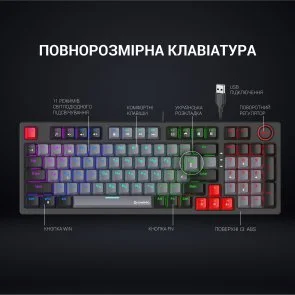 Фото: Клавіатура GamePro MK120R Red Switch USB Black № 4 | KTC