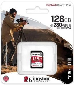 Фото: FLASH пам'ять Kingston Canvas React Plus U3 V60 SDXC 128Gb (SDR2V6/128GB) № 3 | KTC