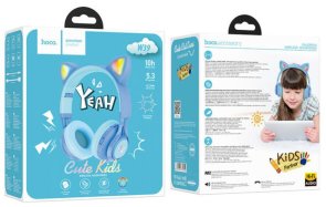 Гарнітура Hoco W39 Cat Ear Blue for kids (6931474779250)