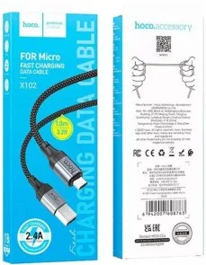 Фото: Кабель Hoco X102 2.4A AM / Micro USB 1m Black (6942007608763) № 5 | KTC