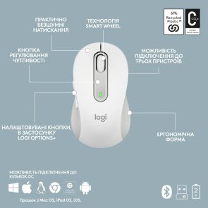 Комплект клавіатура+миша Logitech Signature Slim Combo MK950 Off White (920-012491)