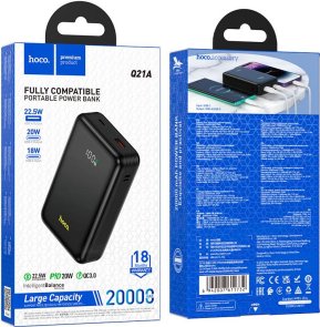 Батарея універсальна Hoco Q21A Great 20000mAh 22.5W Black (Q21A 20000 Black)