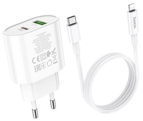 Зарядний пристрій Hoco C95A Lineal White with cable Lightning (C95A Lineal Cable)