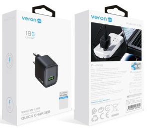 Зарядний пристрій Veron VR-C15Q 18W Black