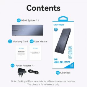 Сплітер Vention HDMI 1x8 v1.4 3D 4K/30hz Black (AKQB0-EU)
