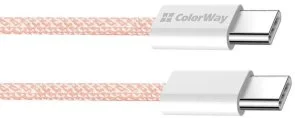 Фото: Кабель ColorWay 3A 60W Type-C / Type-C 1m Pink (CW-CBPDCC061-P) № 6 | KTC