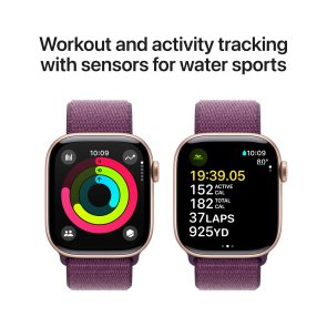 Смарт годинник Apple Watch Series 10 GPS 42mm Rose Gold Aluminium Case with Plum Sport Loop (MWWK3)